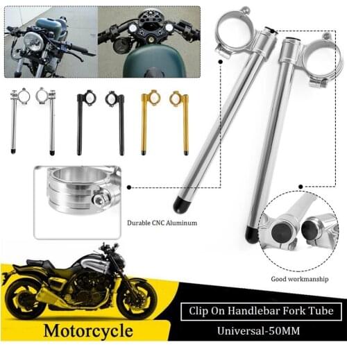 Universal Handlebars Racing CNC 31/32/33/35/37/39/41/50/51mm Adjustable Clip Ons Fork Clamp Handle Bars Cafe Racer Motorcycle
