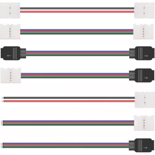 LED Connector Double Clip Connector Cable 2/3/4/5Pin For 3528 WS2811 WS2812 5050 RGB RGBW RGBWW LED Strip Light 5-50Pcs