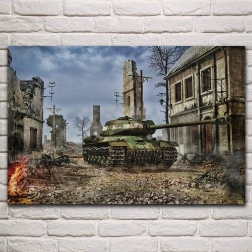 T 34 soviet tank wot military game artwork living room home wall art decor wood frame fabric posters KN263