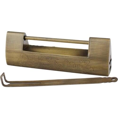 Old Chinese Padlock Chinese Combination for Cabinet Jewelry Box Decor