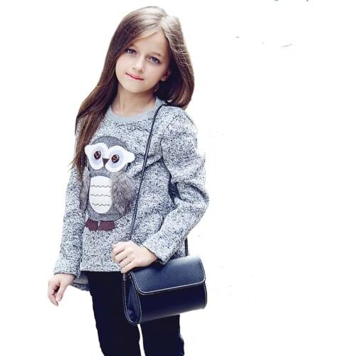 Girls Sweater Cartoon Cute Owl Casual Cotton Girls Winter Clothes Girl Sweaters for 6 7 8 9 10 12 14 years