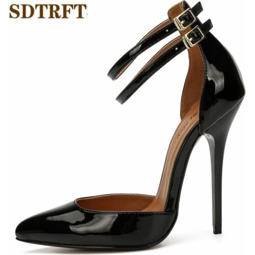 SDTRFT Crossdresser Stilettos 13cm thin high heels sexy Nightclub D'Orsay pumps womens Pointe Toe wedding shoes zapatos mujer