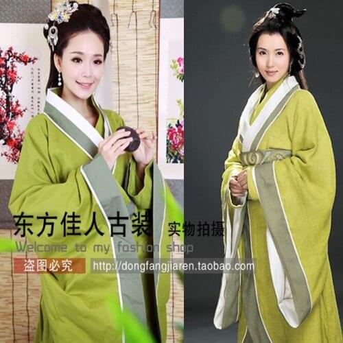 TV Play Three Kingdoms Famous Beauty Diao Chan Grass Green Hanfu Costume Actress Chen Hao Actual Product