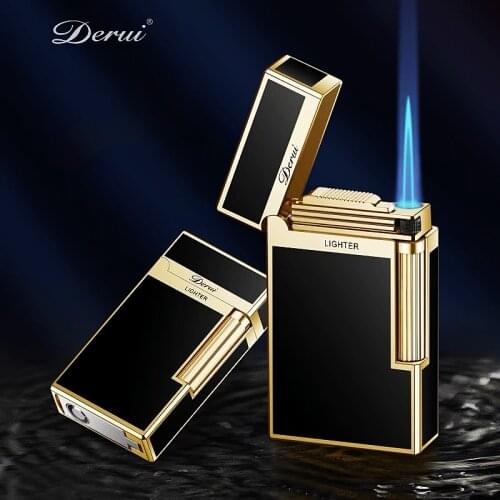 New Windproof Business Gas Inflated Lighter Jet PING Bright Sound Pipe Cigar Torch Lighter Compact Butane Flint Lighter Men Gift