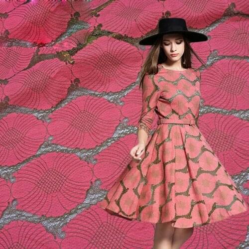 High-end dress custom Embroidery cirle Lace Fabric Thicker paragraph French Cord Lace Cloth