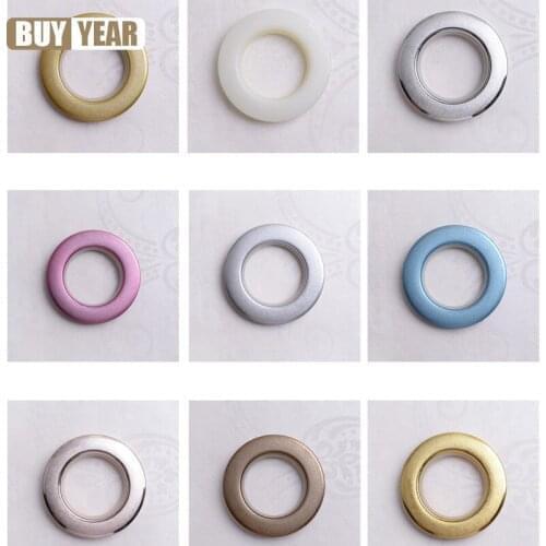 20/40/80PCS/ LOT High Quality Home Decoration Curtain Accessories Nine Colors Plastic Rings Eyelets for Curtains Grommet Top