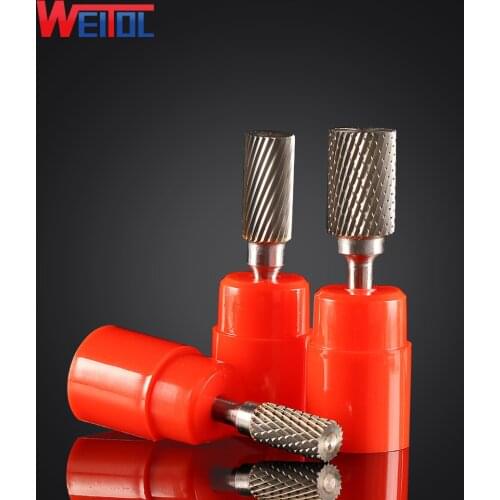 Weitol 6mm A type carbide rotary files single cut carbide burrs power tools CNC carving cutter dremel tools