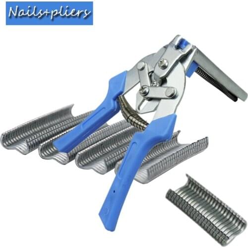 Poultry Fastening Clamp Cage Clamp Installation 600 M Nail Chicken Rabbit Mink Fox Bird Dog Cage Clamp Installation kit Tool