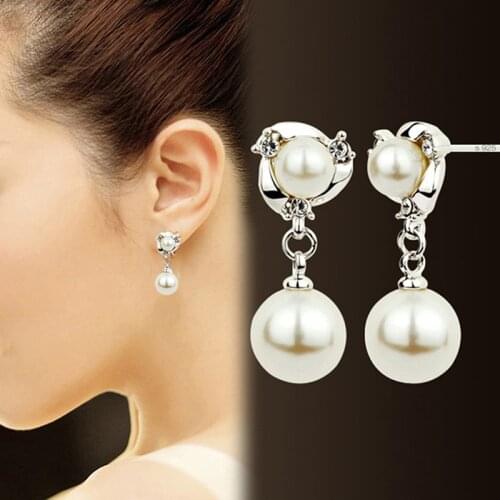 2020 Personality Crystal Earrings High Quality Wild Rhinestones Imitation Pearl Earrings For Woman Jewelry Gift Accessories