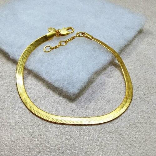 Retro simple snake bone chain brass bracelet female niche design online celebrity fashion temperament hand jewelry