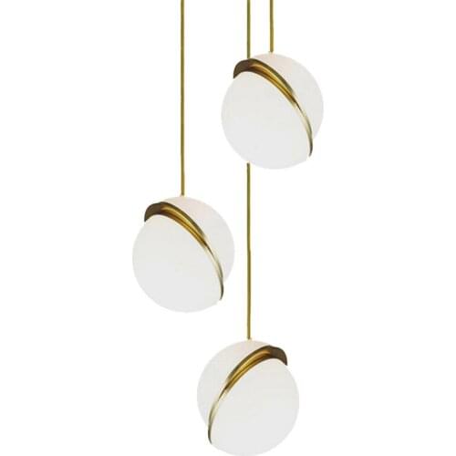 1PCS Nordic Modern Acrylic Ball Bubble Led Pendant Light Gold Ring Kitchen Living Room Restaurant Bedroom Hanging Lamp GF17