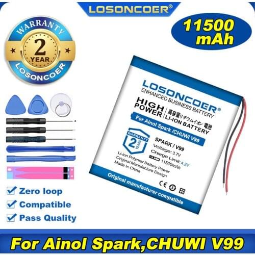 100% Original LOSONCOER 11500mAh Battery For Ainol Spark,CHUWI V99 9.7" 10.1" Tablet PC