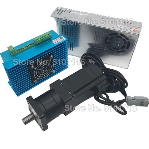 3Nm Nema23 57MM Closed Loop Stepper Motor Driver with Cooling Fan & Planetary Reducer & 400W Power Supply Kit Encoder Easy Servo