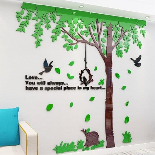 Tree Vine Wall Stickers 3D Acrylic Wallpaper Decals For Living Room Sofa Background Decoration Murals Art Poster Wallstickers