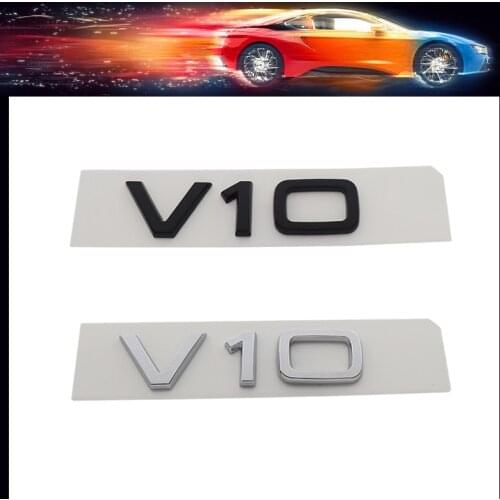 3D Premium V10 V 10 Letters car Hood Fender trunk Tail Rear Decal Emblem Badge Sticker for A6 A8 S4 S5 S6 S8 RS4 RS5 RS6 RS7 RS8