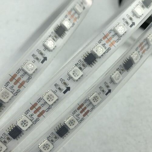 5m DC12V 60leds/m 20pcs ws2811 ic/meter(20pixels) led digital strip;IP68;waterproof in silicon tube