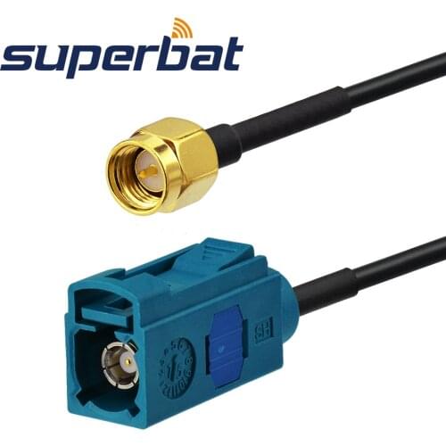 Superbat DAB/DAB+ AM FM Car Radio Aerial Fakra Jack to SMA Plug Adaptor Cable for Alpine DAB