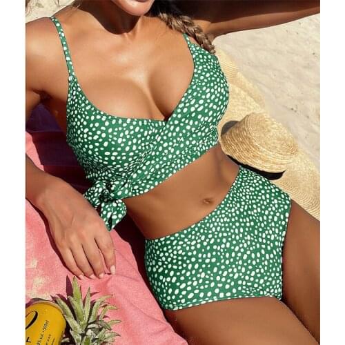 Sexy Push Up Bikini 2021 New Swimwear Women High Waist Swimsuit Beachwear Print Bathing Suit Summer Brazilian Biquini Female L
