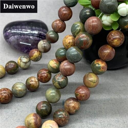 Picaso Jasper Beads 4-12mm Round Natural Loose Stone Bead DIY for Dreamcatcher