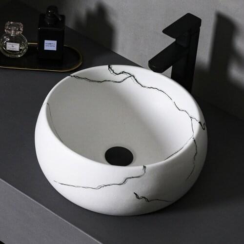 Bathroom Artistic Basin Household High Temperature Ceramic Sink Hand Made Washing Basin Bowl For Hotel Club KTV AB284