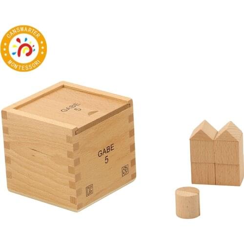 Baby Kids Toy Froebel GABE 5 Wood Cognitive Equilibrium and Symmetry Shapes Blocks Learning Educational Preschool Training