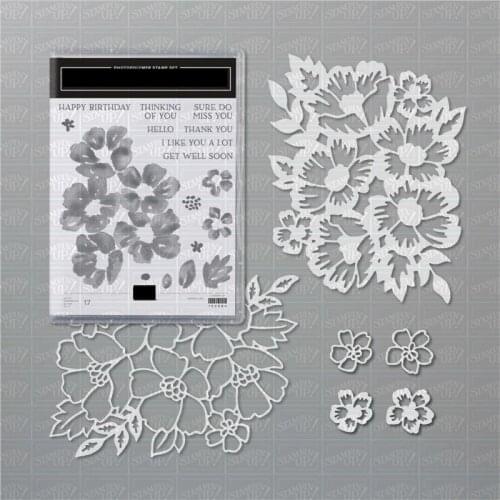 Blooms Flower Metal Cutting Dies and Stamps Stencils For Scrapbooking Stamps Embossing Mold DIY Paper Cards Crafts Cut