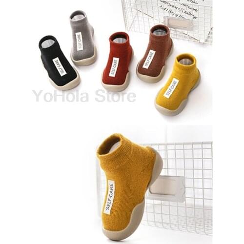 Children Anti-slip Shoes Newborn Baby Girl Non-slip Floor Socks Baby Boy Rubber Sole Solid Soft Indoor Socks Infant Shoes