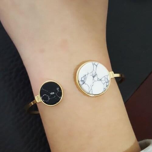 New arrival fashion jewelry accessories quality geometry synthetic big small double round stone bangle bracelet