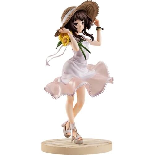 Pre-Sale 26Cm Konosuba Megumin Sunflower Dress Modelling Anime Action Figure Pvc Hand-Made Collection Model Toys Desktop Doll