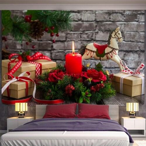 Christmas Fantasy scene tapestry home decoration tapestry Christmas tree Bohemian Christmas tree large size tapestry