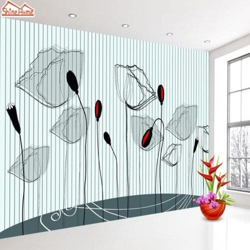 ShineHome-3d Photo Wallpaper Mural for Walls Living Room Wallpapers Wall Paper 3d Home Decor Kids TV Background Poppy Flower