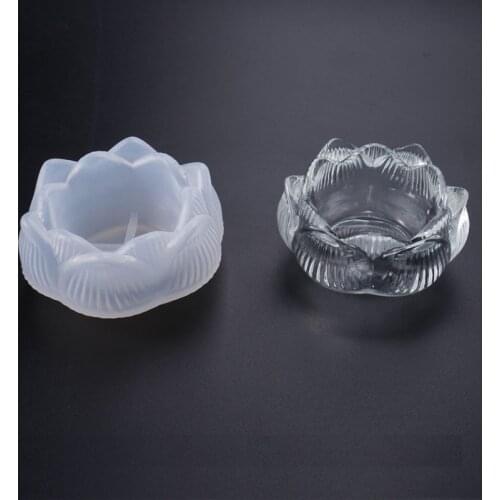 Lotus Storage Silicone Mold Big Flower Trinket Dish Blossom Ashtray Mold Floral Large Tray Making Flower Mold Epoxy Resin Crafts
