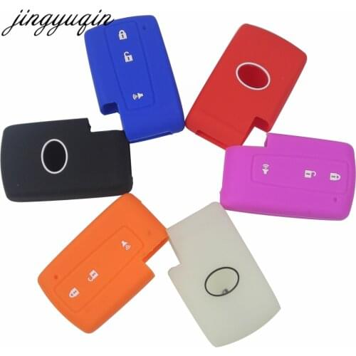 Jingyuqin Silicone Case Cover Fit For Toyota Prius Crown Avensis Verso Remote Smart Key Fob 3 Buttons