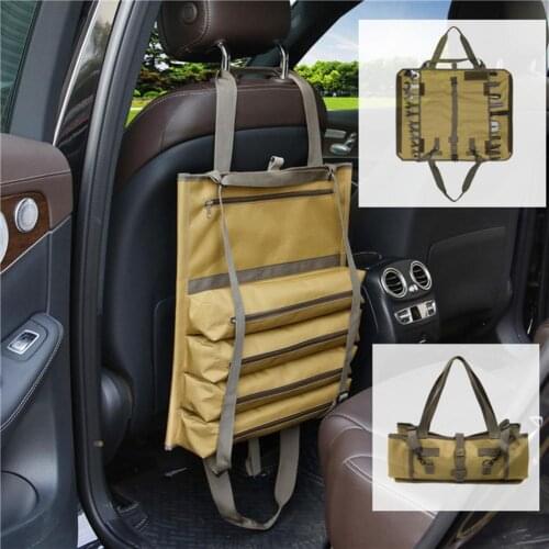 Oxford Hanging Tool Bag Dustproof Wrench Roll Up Bag Waterproof Zipper Carrier Tote Zipper Hardware Pouch for Electrician