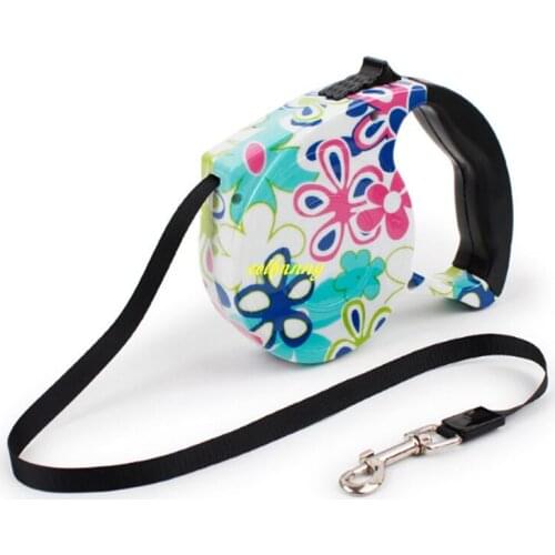 20pcs/lot 5M Dog lead Retractable Dog Leash Pet Traction Rope Chain Harness Pet Dog collars Automatic Adjustable rope