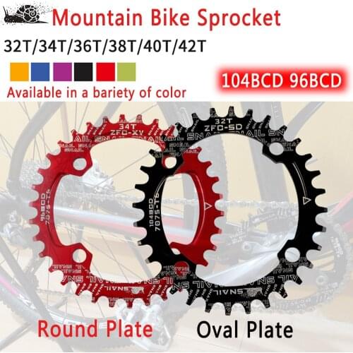 Mountain bike sprocket bicycle crank sprocket MTB crank single sprocket parts size 104BCD 96BCD size 32T 34T 36T 38T 40T 42T