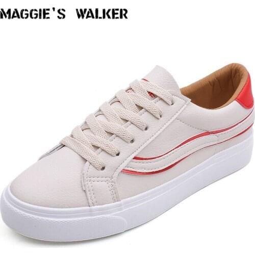 Maggies Walker New Arrival Women Trendy Casual Shoe PU Lacing Casual Spring Shoes Platform Outdoor Shoes Size 35-40
