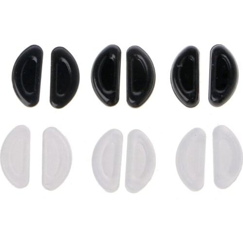 10 Pairs Adhesive Eye Glasses Nose Pads D Shape Stick on Anti-Slip Soft Silicone Adhesive Nose Pads Glasses Nose Pad Kit