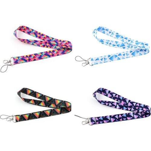 10pcs/lot J2552 Cartoon Multicolor Triangle Lanyard For Keys Phone Strap Neck Strap Keychain Lanyards ID Badge Holder