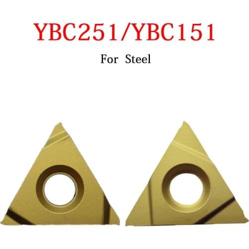 10PCS 154.3-16110 154.3-16130 154.3-16160 YBC251 154.3-16200 YBC151 Carbide Inserts Processing Steel For CNC Lathe Turning Tool
