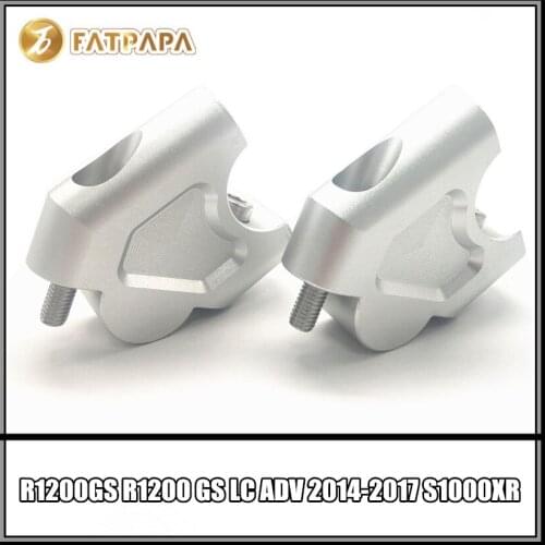 2PCS 32mm CNC Machining Handlebar Risers Bar Clamp Extend Adapter With Bolts for BMW R1200GS R1200 GS LC ADV 2014-2017 S1000XR