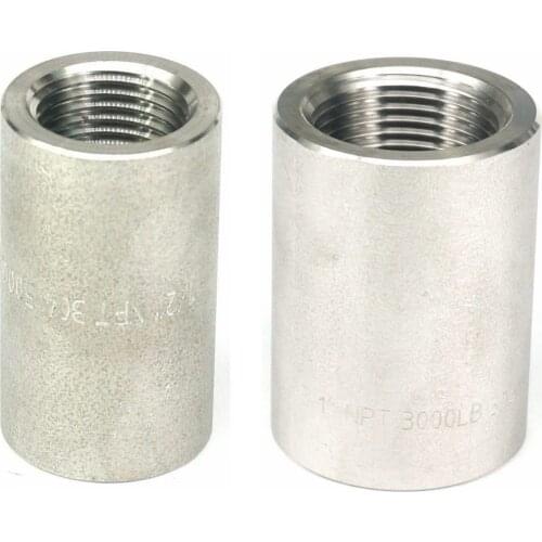 3000 PSI 1/8" 1/4" 3/8" 1/2" 3/4" 1" 2" NPT Female 304 Stainless Steel Full Socket Coupler Forged Pipe Fitting Water Gas Oil