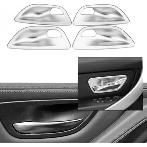 4Pcs Car styling ABS Chrome Interior Door Handle Cup Bowl Cover Trim for BMW 5 Series F10 F18 2011-2017