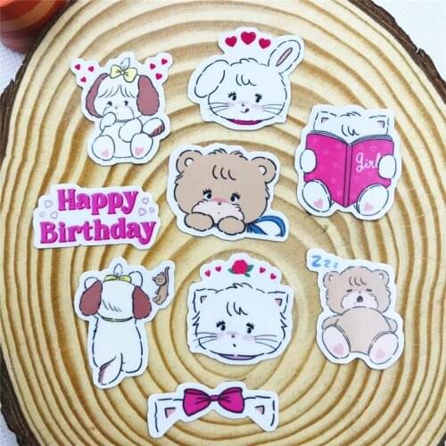 40 cute animal stickers crafts scrapbook decoration stickers DIY cute stationery