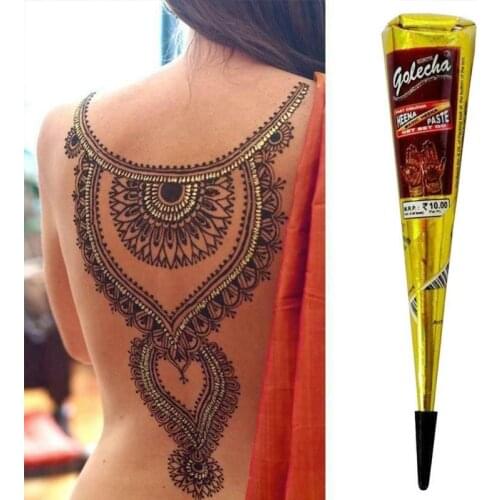 5 Color Herbal Henna Cones Temporary Tattoo Cream Cone For Stencil DIY Women Body Henna Art Painting Wedding Makeup Tattoo Cones