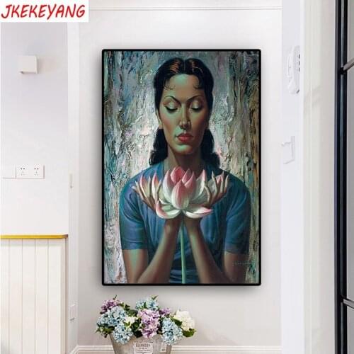5D Diy diamond painting Beauty and lotus Diamond Mosaic sale Rhinestone Embroidery cross stitch Y3812