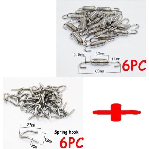6pcs Motorcycle accessories modified exhaust pipe stainless steel spring hook large displacement enhanced