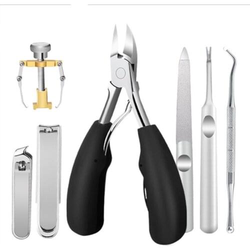 7Pcs Set Cuticle Remover Kit Nail Clipper Trimmer for Cuticle Ingrown Nails Pedicure & Manicure Corrector Tool