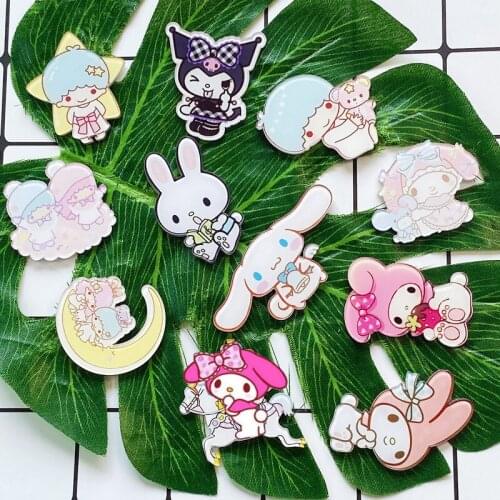 Cute Rabbit Series Acrylic Pin Brooches Cartoon Animal for Women Backpacks Lapel Pin Brooches Badge Jewelry Gifts Wholesale