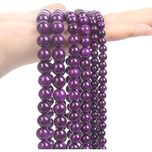 Natural Stone Beads Purple Charoite Crystal Round Loose Spacer Beads For Jewelry Making Needlework Bracelet Necklace Accessories